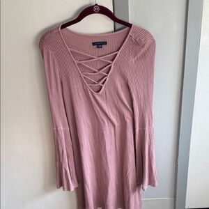 American Eagle Outfitters Pink Long Sleeve Dress